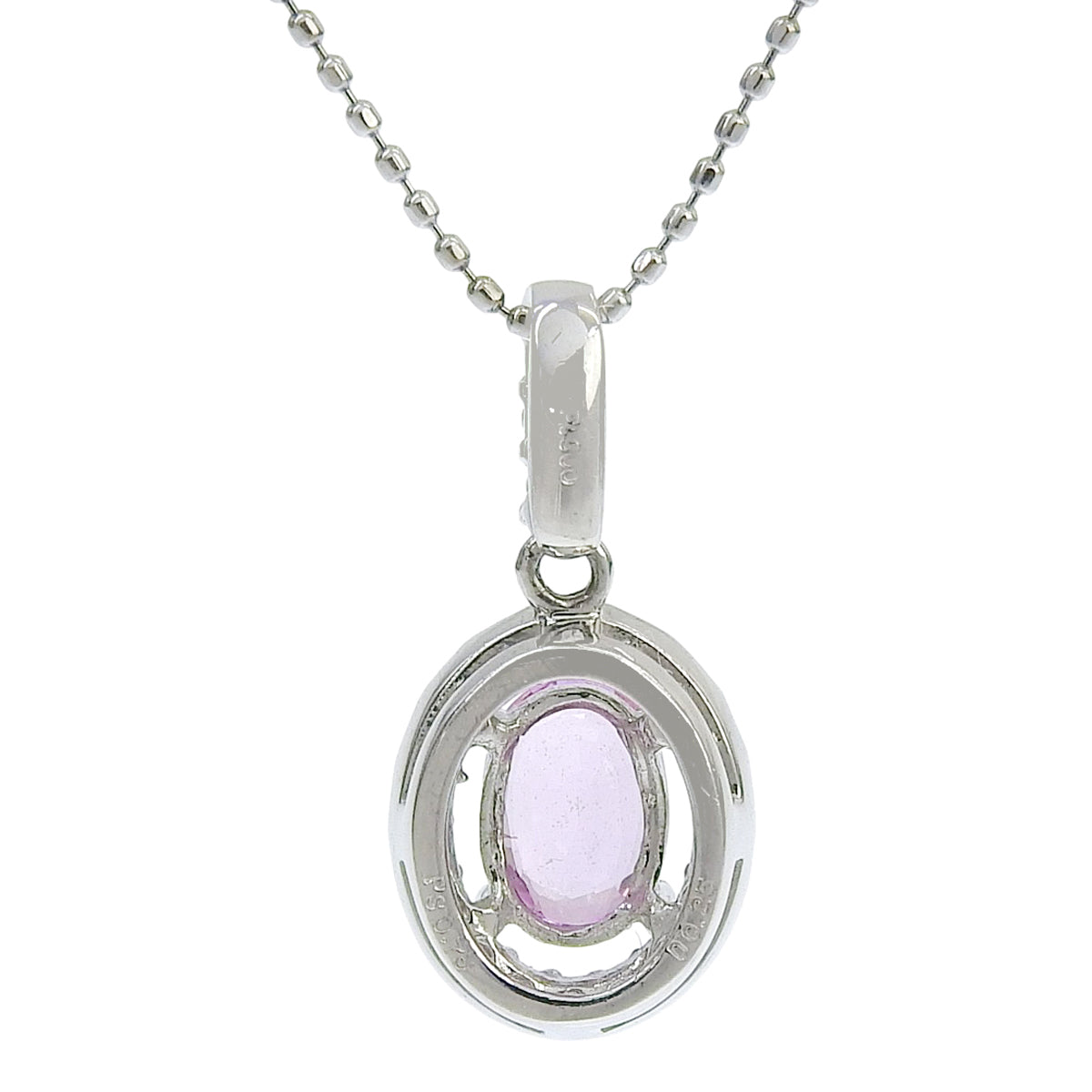 Pink Sapphire Necklace PS0.75/D0.25 Platinum Pt900 Pt850 4.2g