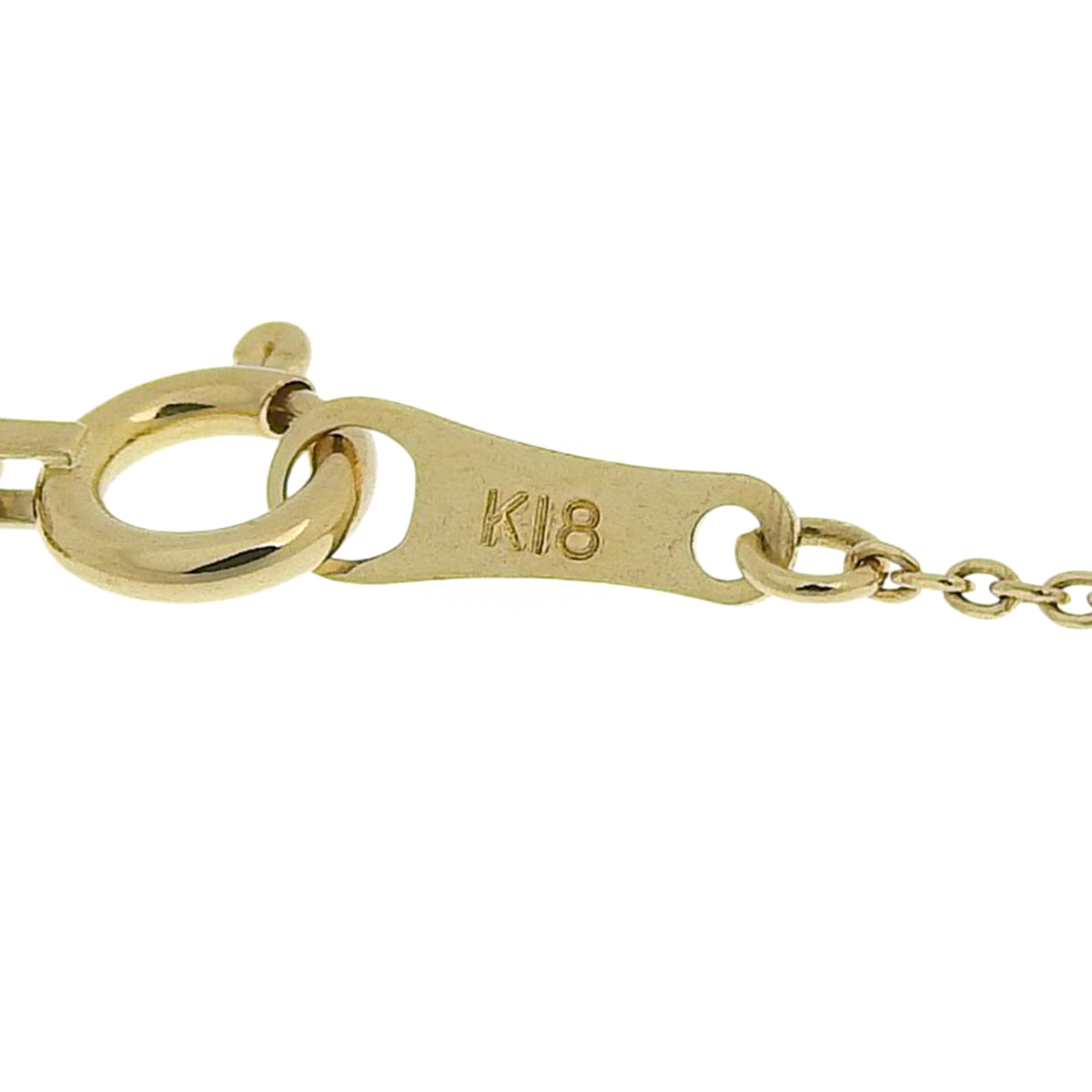 ガーネットネックレス D0.165 イエローゴールド K18YG 2.3g