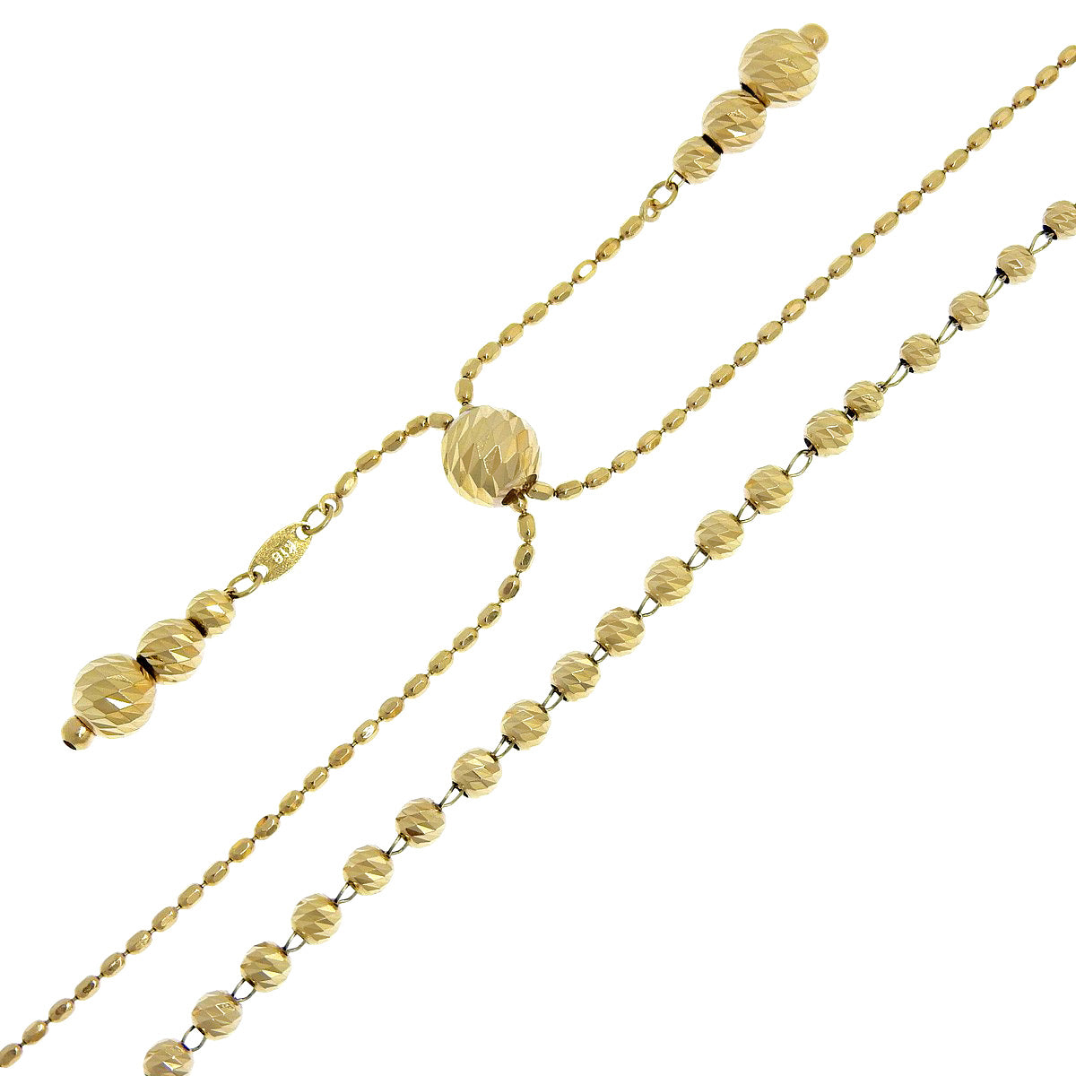 Ball chain necklace in 18K yellow gold (6.9g)