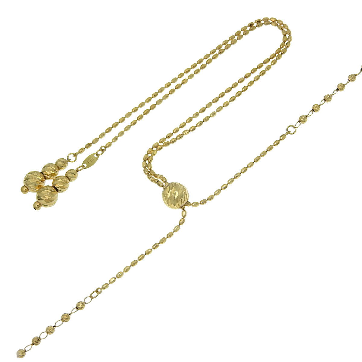 ボール チェーンネックレス イエローゴールド K18YG 6.9g