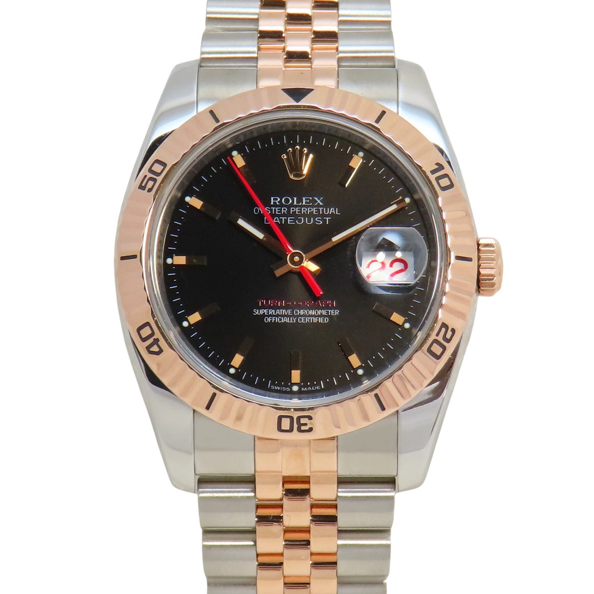 デイトジャスト ターノグラフ 116261 PG/SS D番 ブラック 自動巻き メンズ