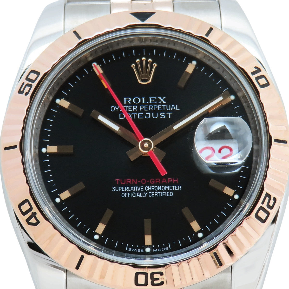 Datejust Turn-O-Graph 116261 PG/SS D Black Automatic Men's