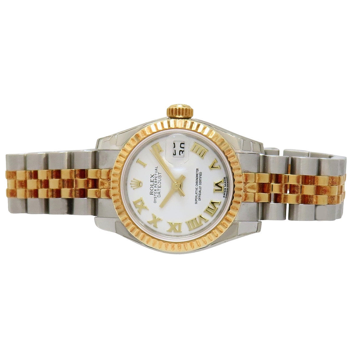 デイトジャスト 179173 YG/SS ランダム番 ホワイトローマ 自動巻き レディース