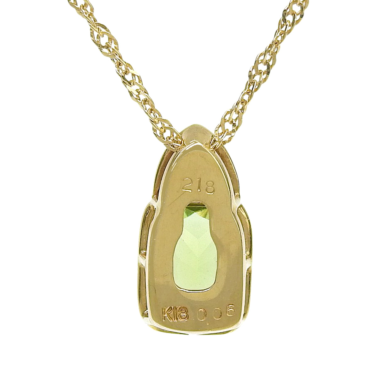 Peridot Necklace PR2.18/D0.06 Yellow Gold K18YG 4.3g