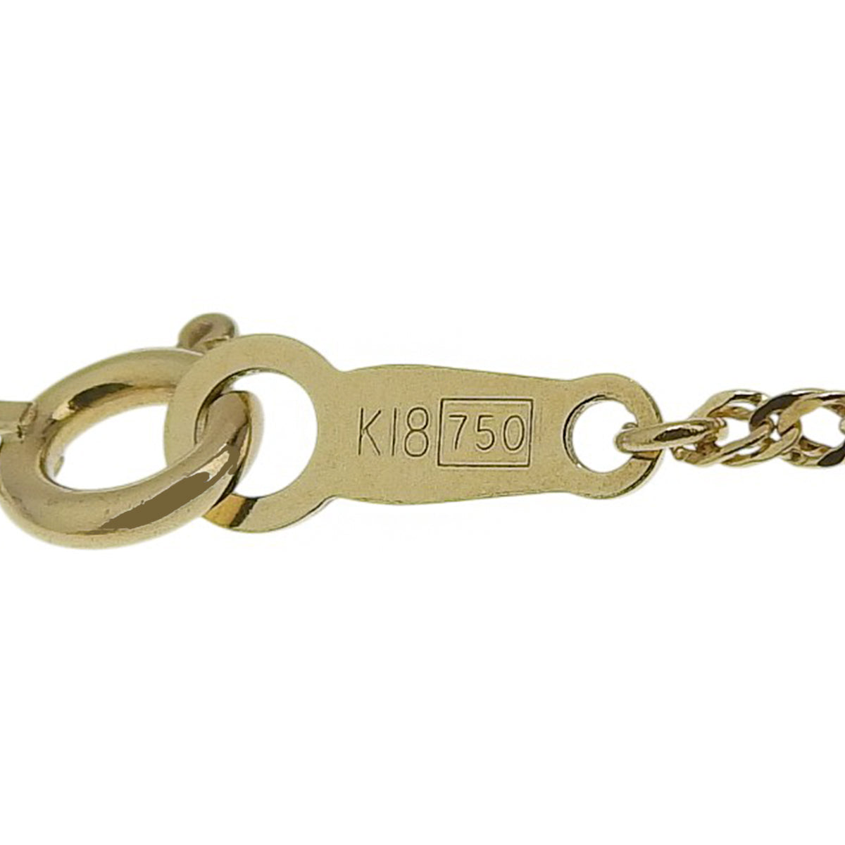 Peridot necklace PR2.18/D0.06 Yellow gold K18YG 4.3g