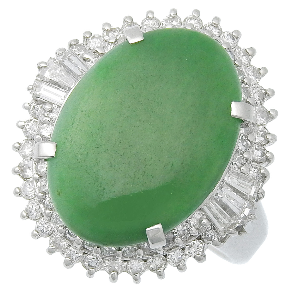 ジェイダイト ダイヤリング H3.59/D0.94 プラチナ Pt900 11.2g 翡翠 ヒスイ