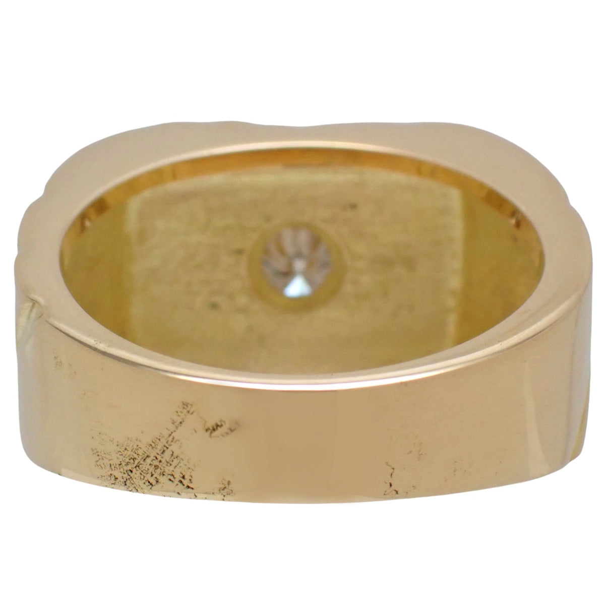 Diamond Signet Ring with Diamond (D0.29ct) in K18YG (Yellow Gold), 20.0g