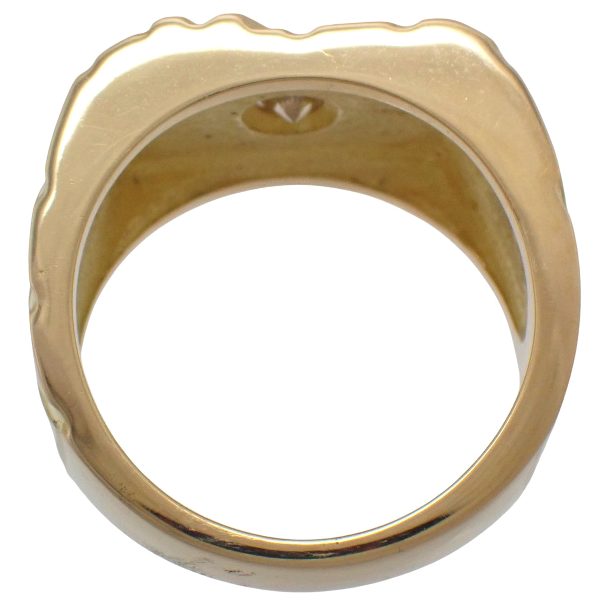 Diamond Signet Ring with Diamond (D0.29ct) in K18YG (Yellow Gold), 20.0g