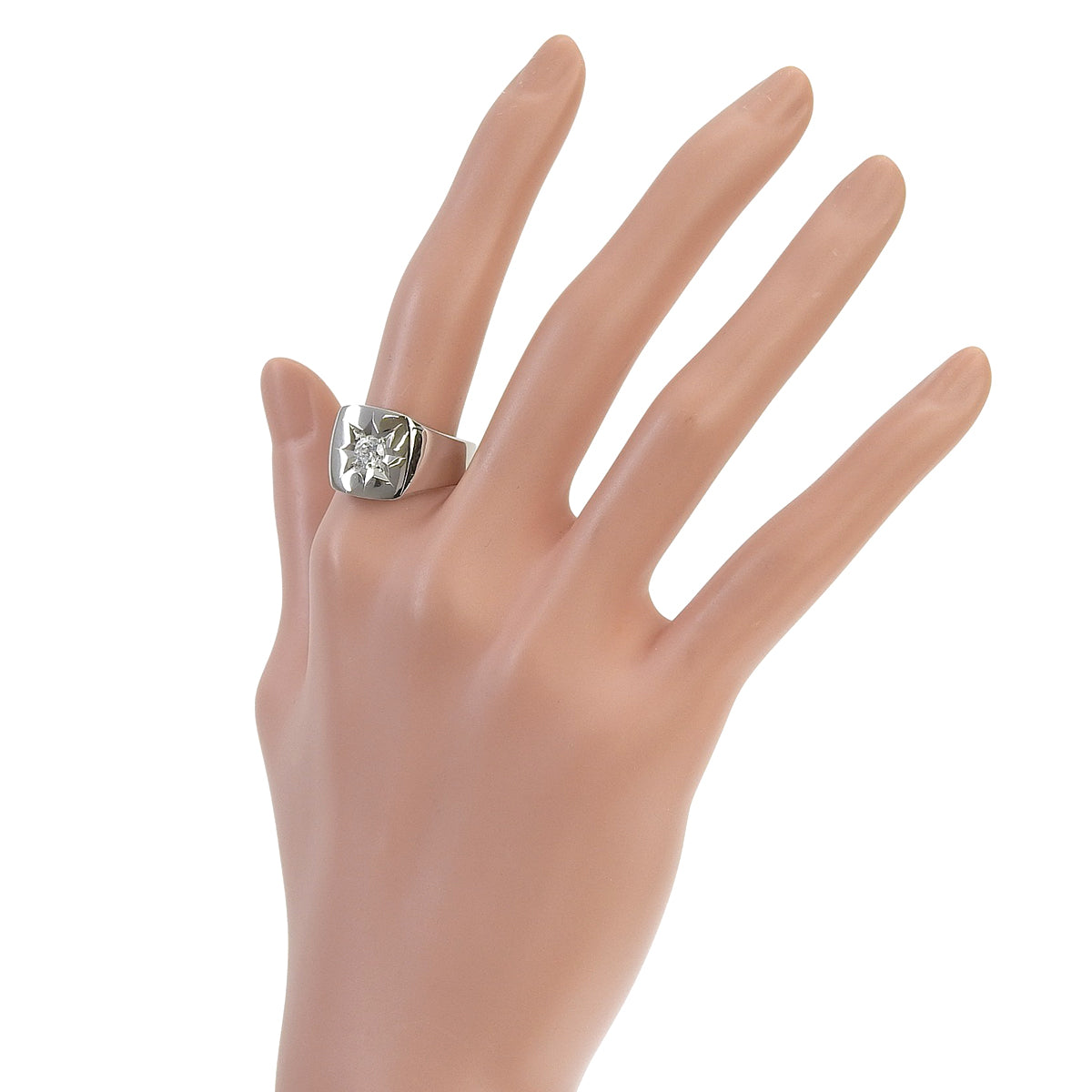 Signet Diamond Ring D0.45 Platinum Pt850 18.3g