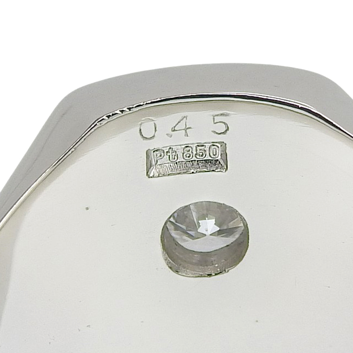 Signet Diamond Ring D0.45 Platinum Pt850 18.3g