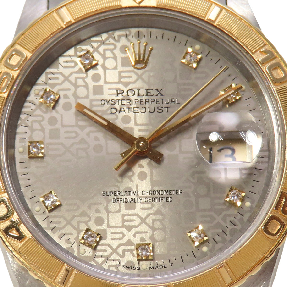 Datejust Thunderbird 16263G YG/SS X-number 10P Diamond Dial Gray Computer Automatic Men's