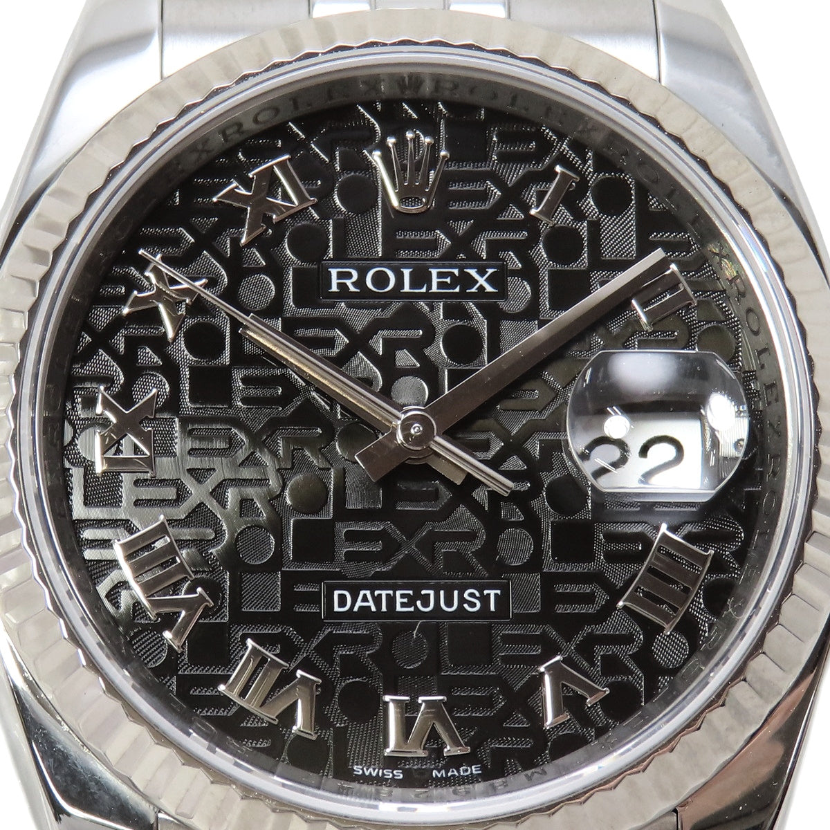 Datejust 116234 White Gold/Stainless Steel M-Serial Computer Dial Black Automatic Men's