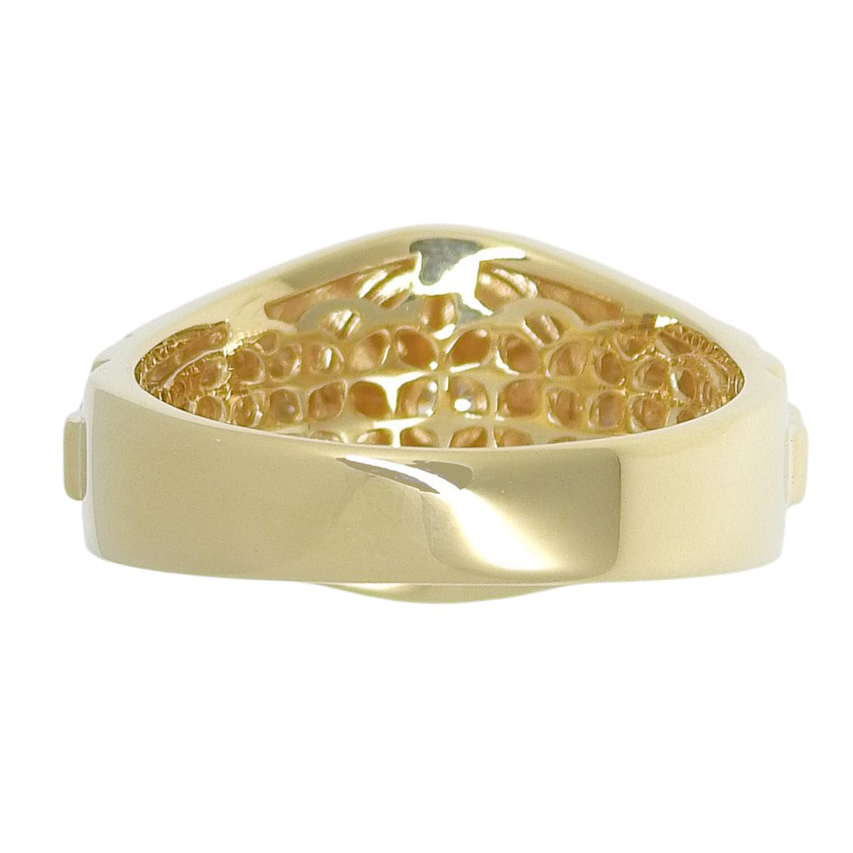 D0.10 印台 ダイヤモンドリング イエローゴールド K18YG 6.7g 指輪 15(55)号 メンズ 41100095122【中古】【アラモード】