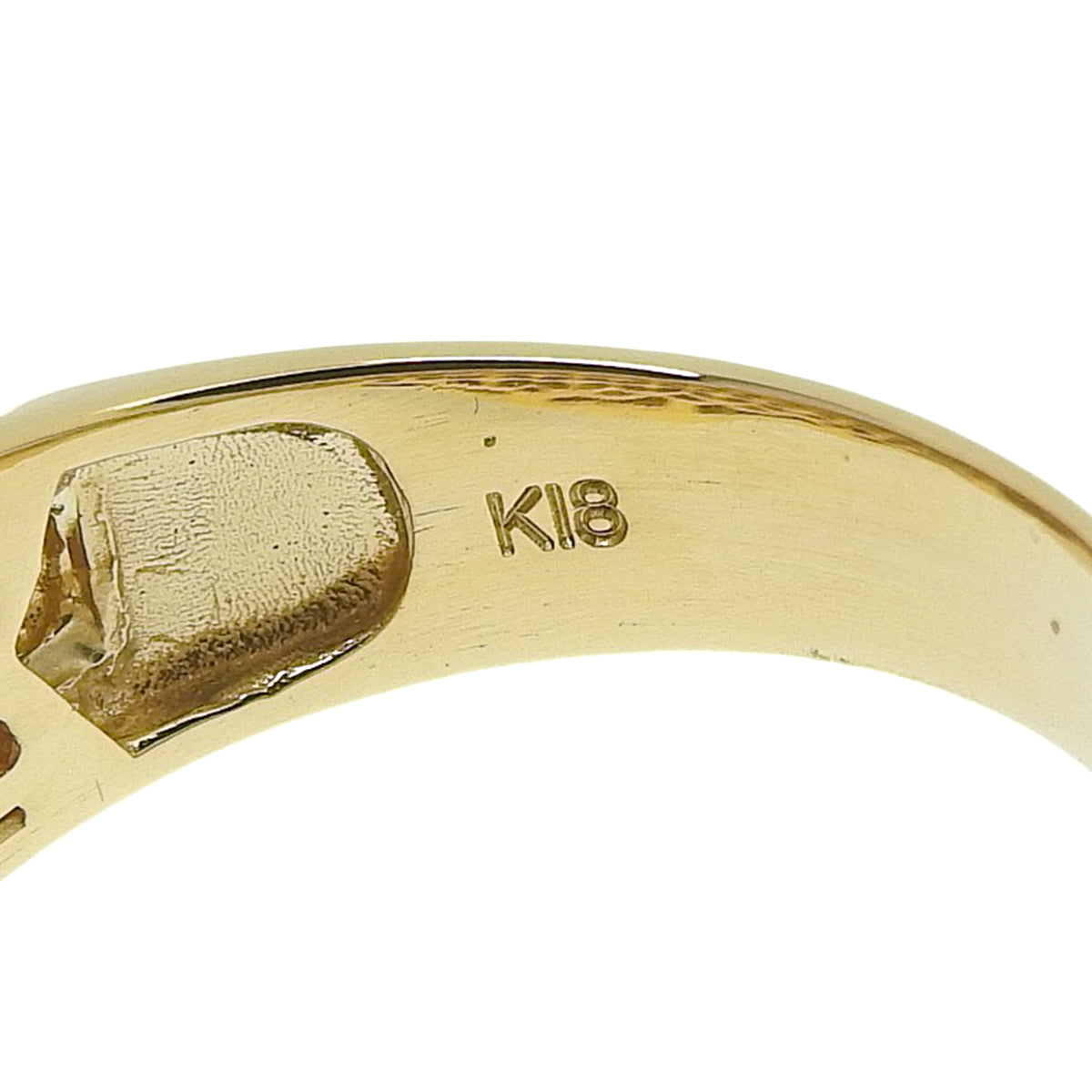D0.10 印台 钻石戒指 黄金 K18YG 6.7g 戒指 15(55)号 男士 41100095122【中古】【阿拉模式】