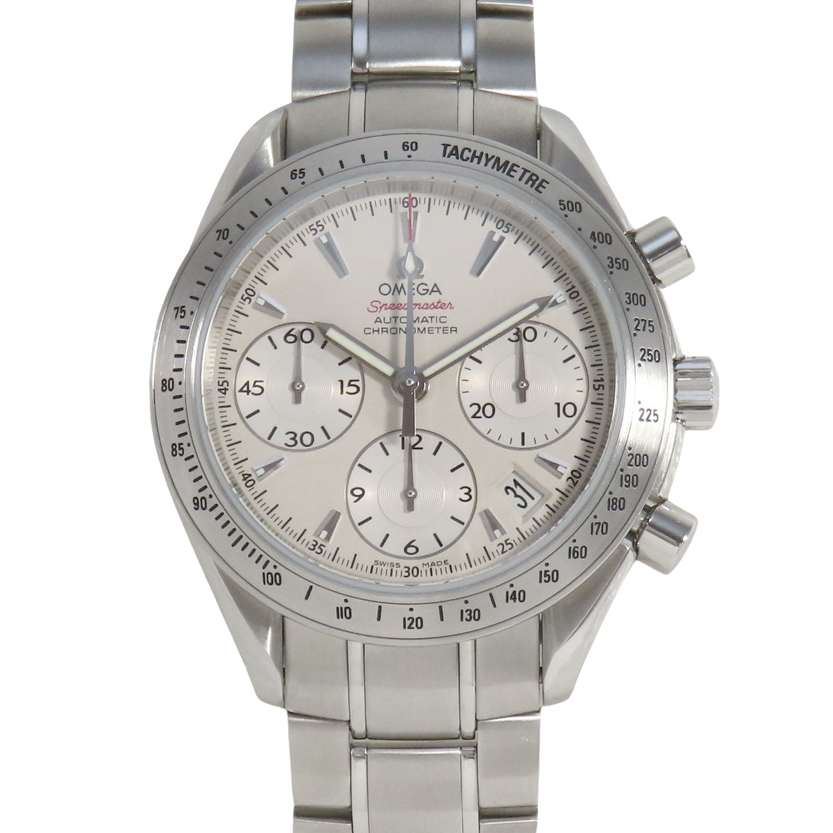 Speedmaster Date 323.10.40.40.02.001 SS Off-White Automatic Men's Watch