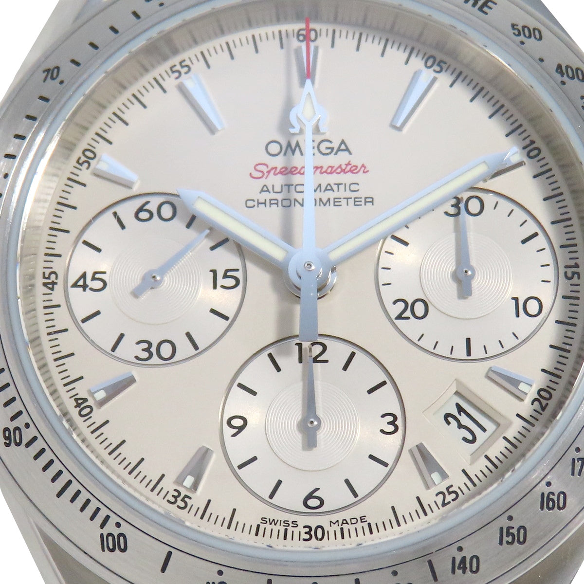 Speedmaster Date 323.10.40.40.02.001 SS Off-White Automatic Men's Watch