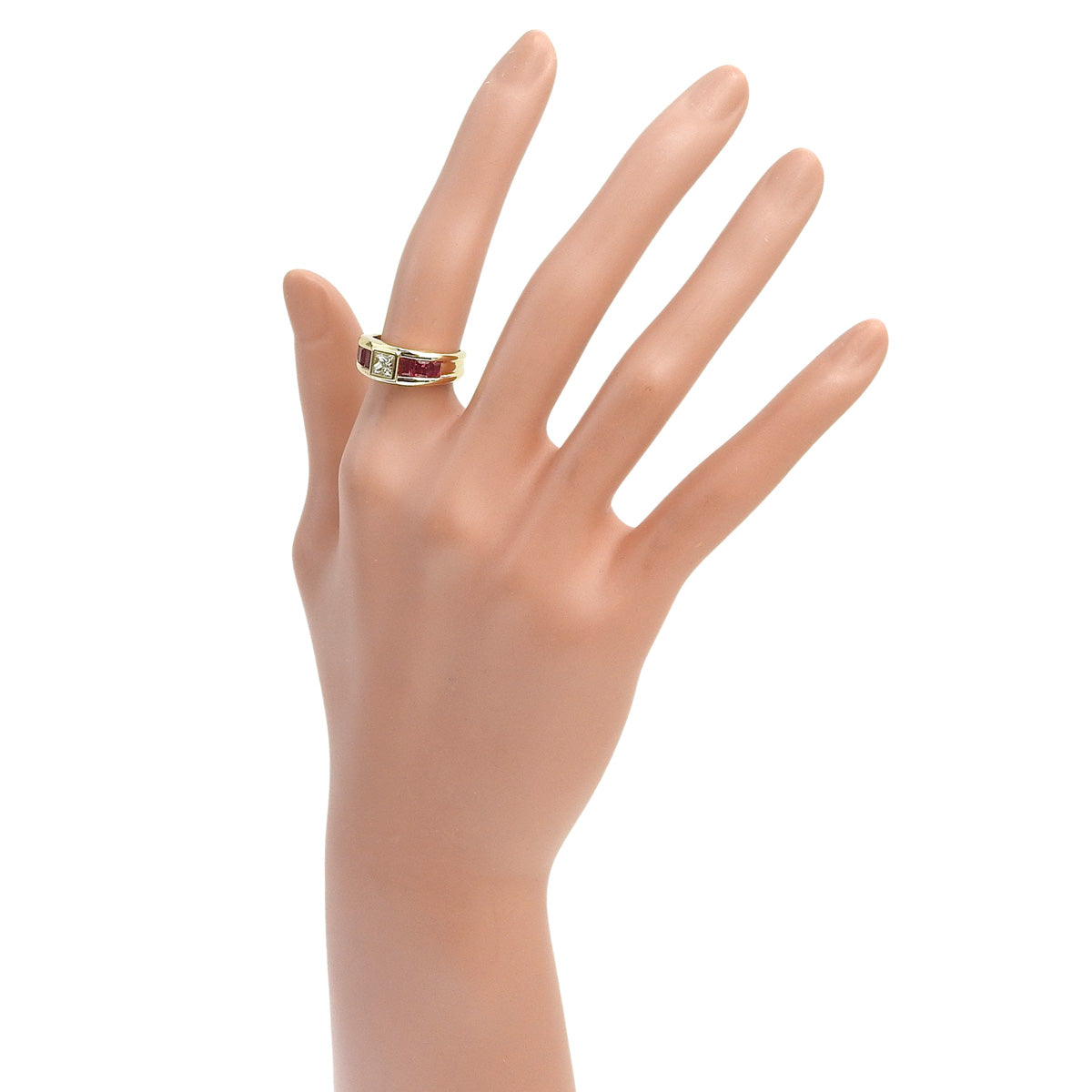 钻石红宝石戒指,主钻0.50克拉/红宝石1.28克拉,18K黄金,尺寸10.5(50.5),7.1克