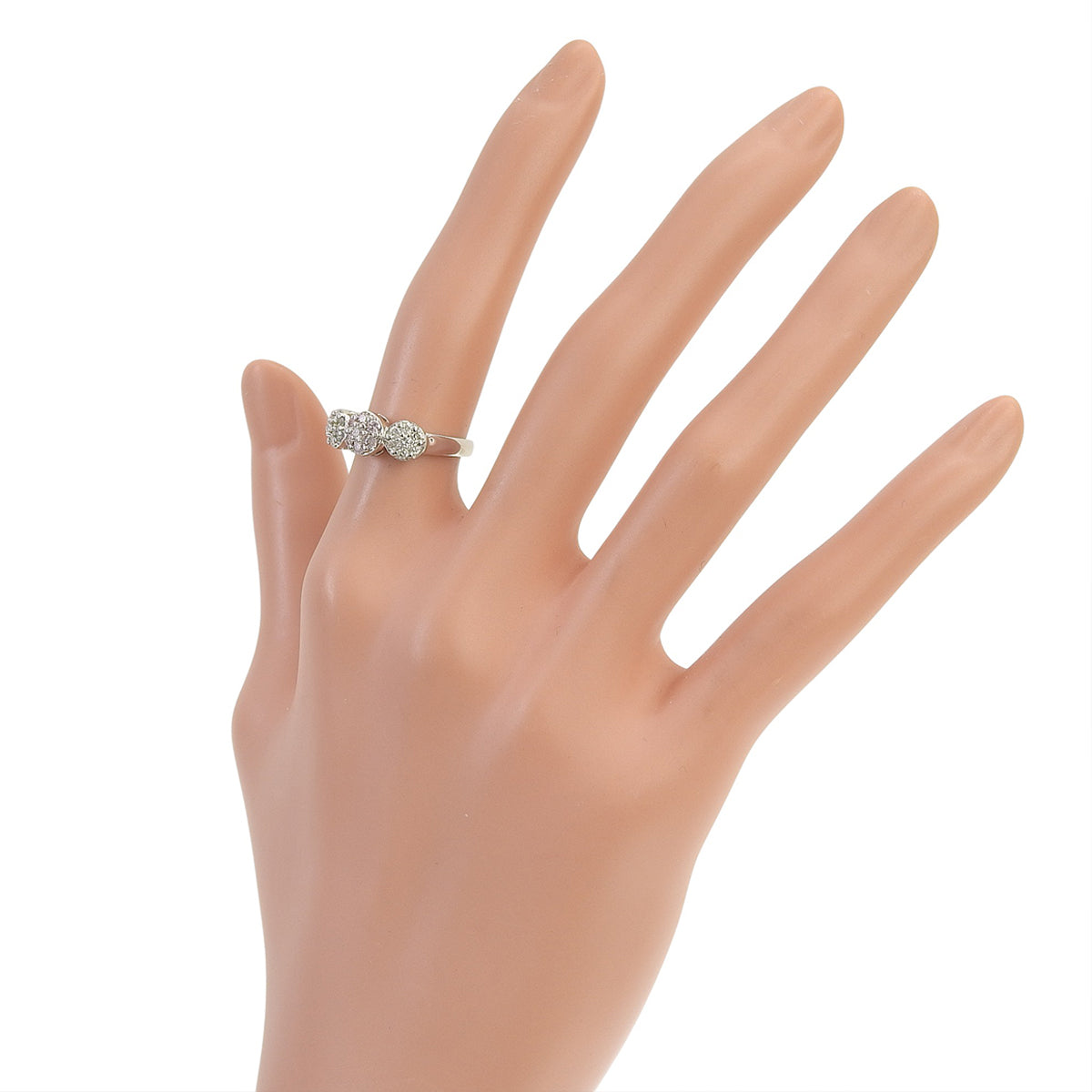 三越粉钻戒指,PD0.20/D0.30,铂金Pt900,5.5克