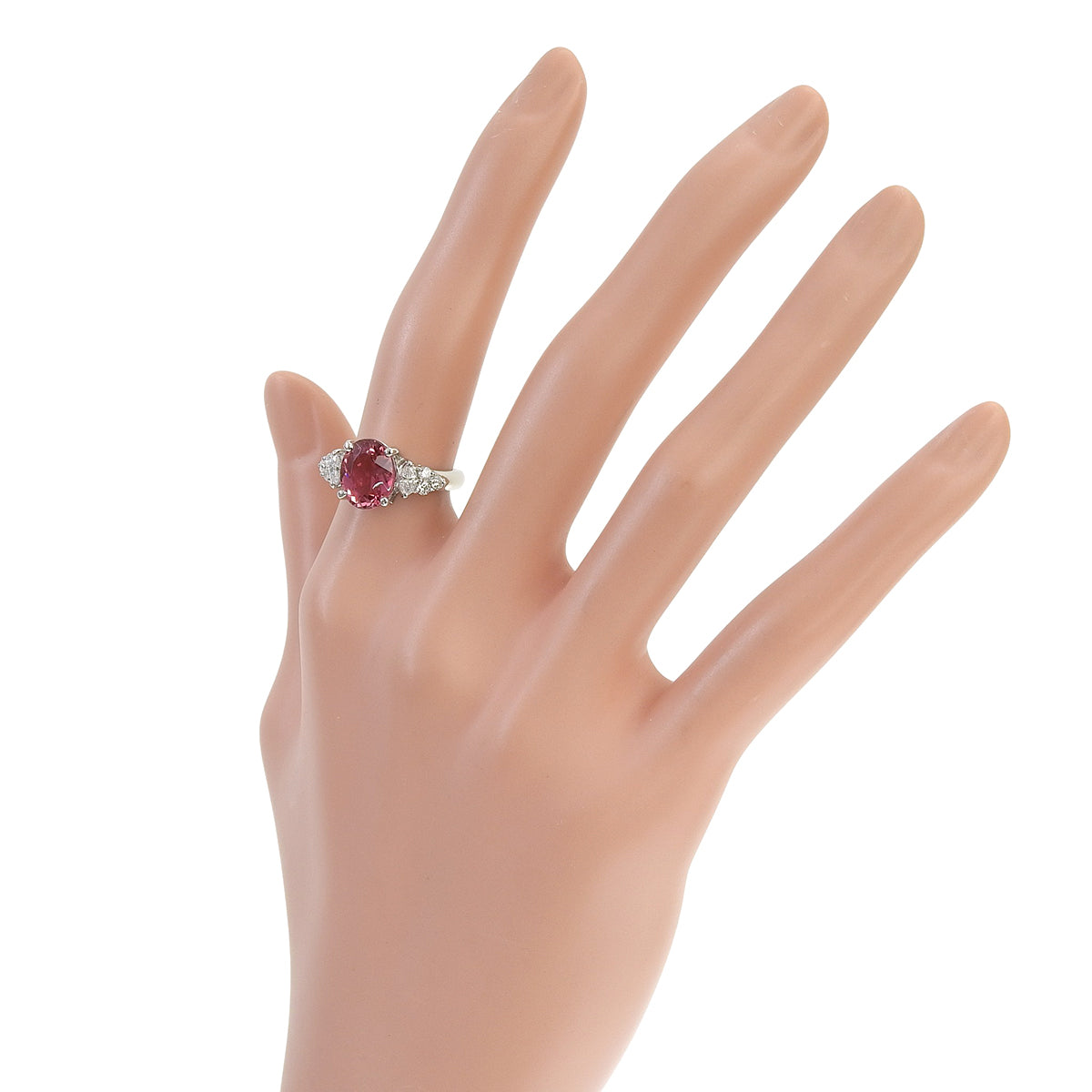 Pink Tourmaline Ring T2.87/D0.44 Platinum Pt900 7.2g