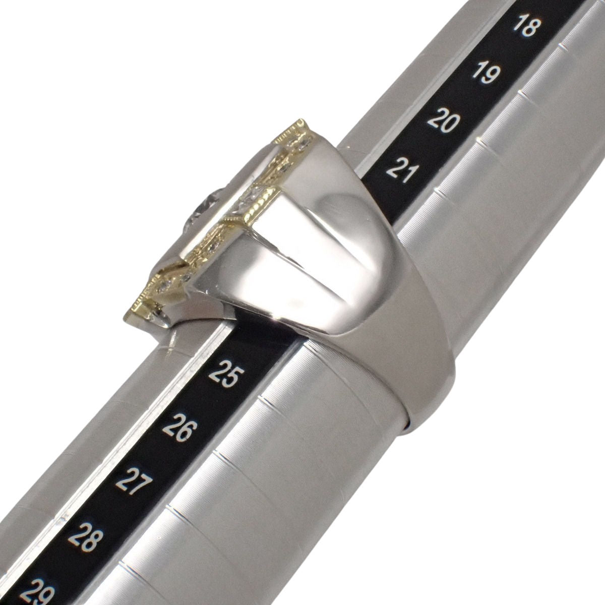 钻石印章戒指 D1.004/D0.76 铂金 Pt900 黄金 K18YG