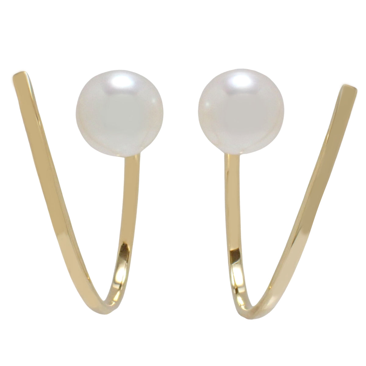 A FINE BALANCE earrings, Akoya pearls, yellow gold K18YG, 5.2g