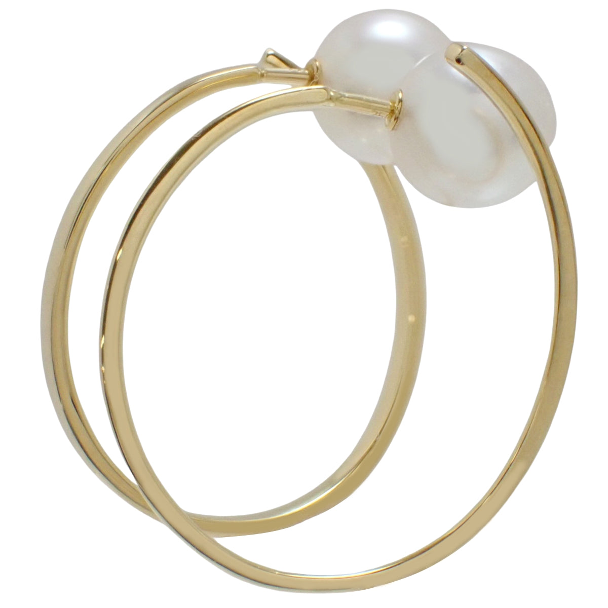 A FINE BALANCE earrings, Akoya pearls, yellow gold K18YG, 5.2g