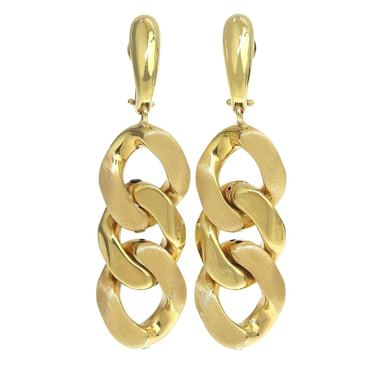 Chain Earrings, Yellow Gold K18YG, 6.6g