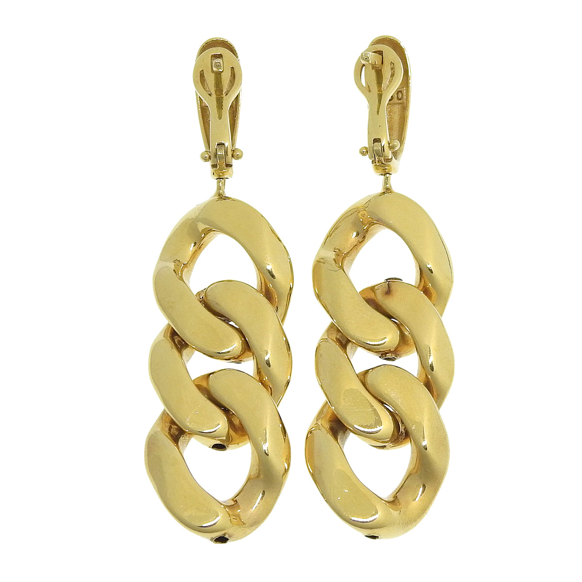 Chain Earrings, Yellow Gold K18YG, 6.6g