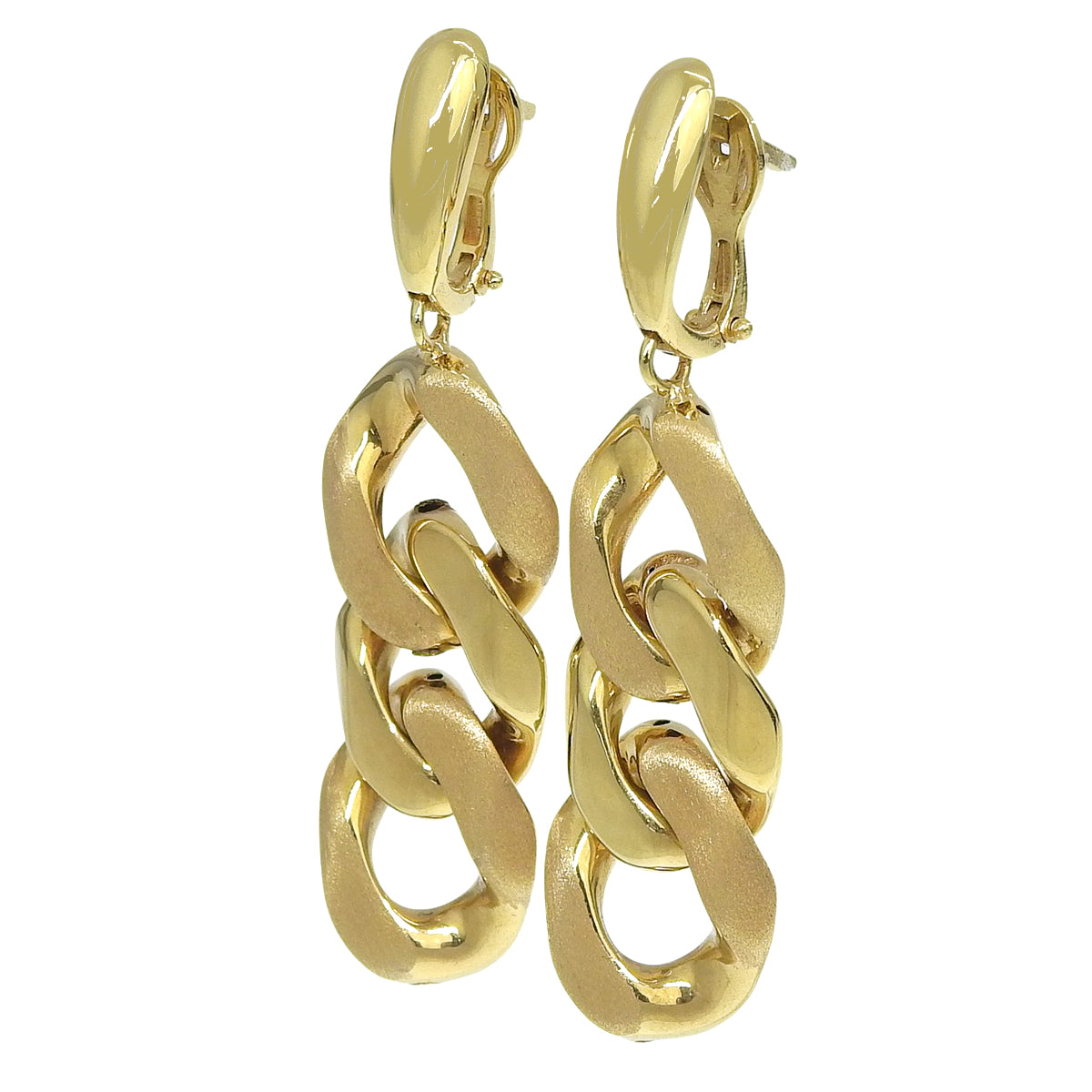 Chain Earrings, Yellow Gold K18YG, 6.6g