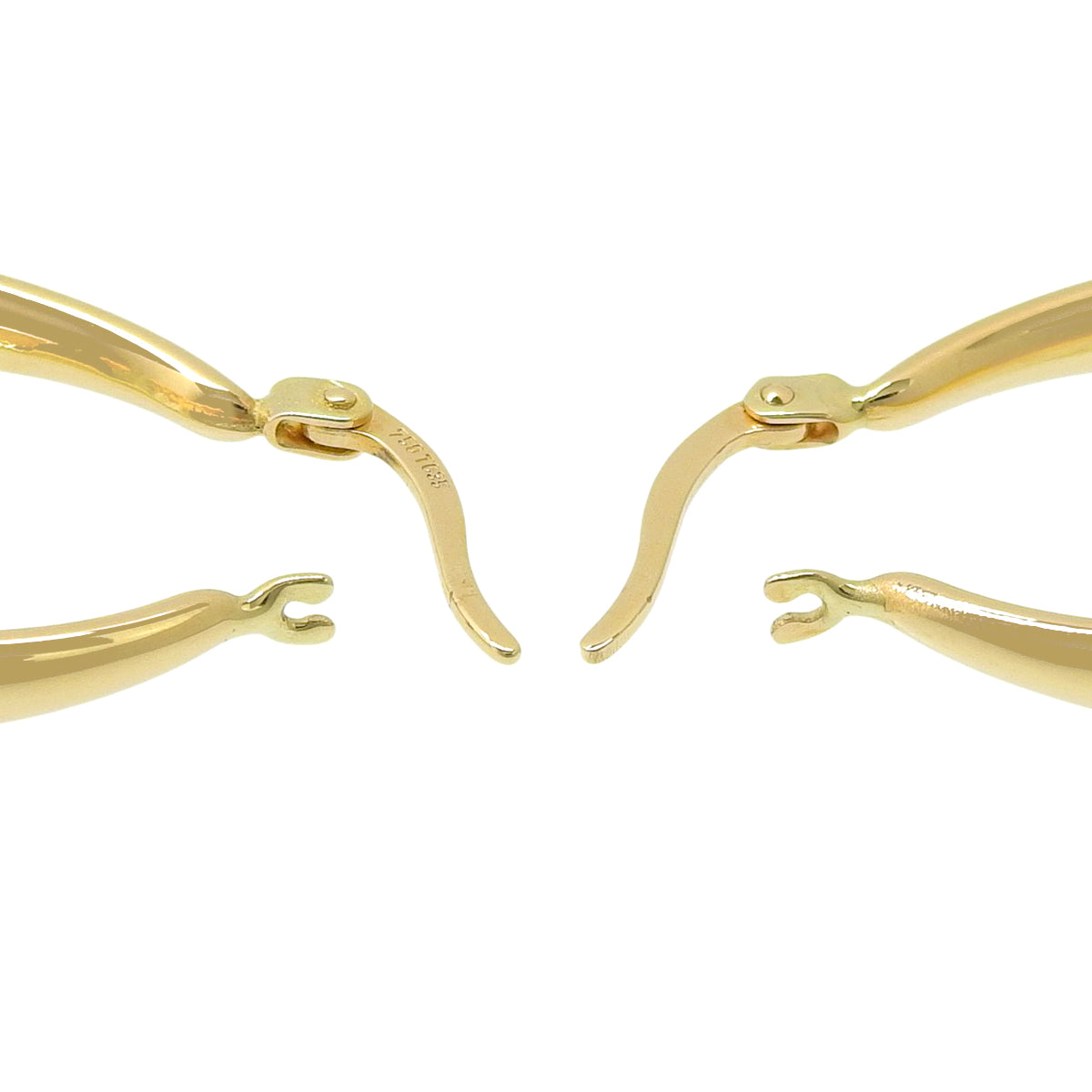 18K黄金圈形耳环,重3.3克