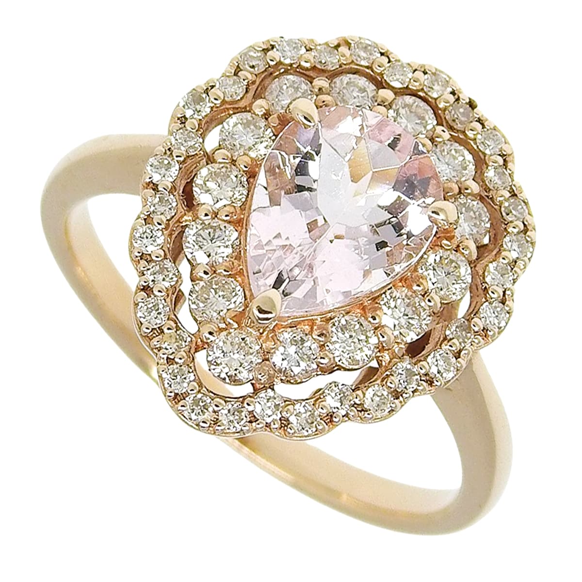 Morganite Ring M0.90/D0.52 Pink Gold K18PG 3.9g