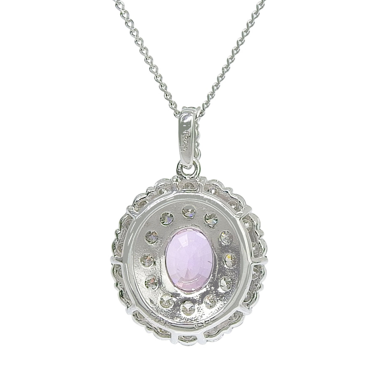 Pink Sapphire Diamond Necklace PS1.095/D0.72 Platinum Pt900 Pt950 3.2g