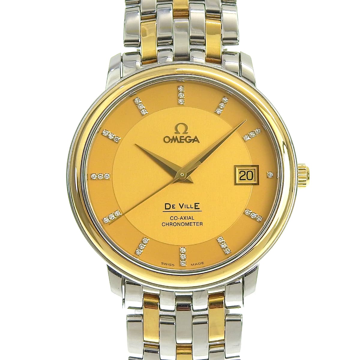 デ・ヴィル プレステージ コーアクシャル 4374.15.00 YG/SS ダイヤインデックス 自動巻き ユニセックス