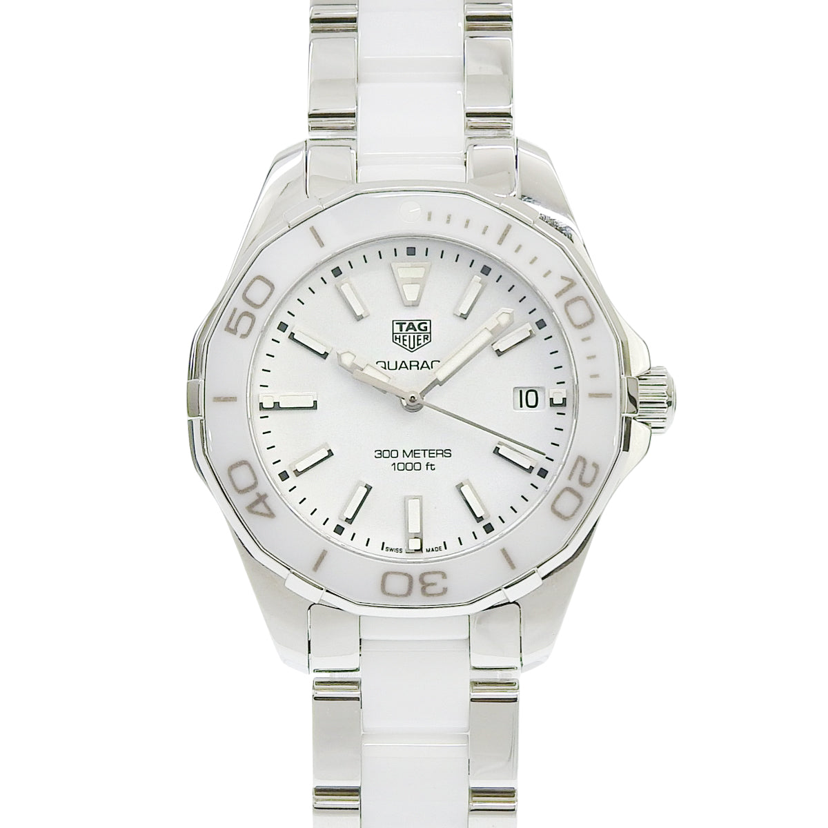 アクアレーサー WAY131B.BA0914 SS/CE ホワイト クオーツ レディース