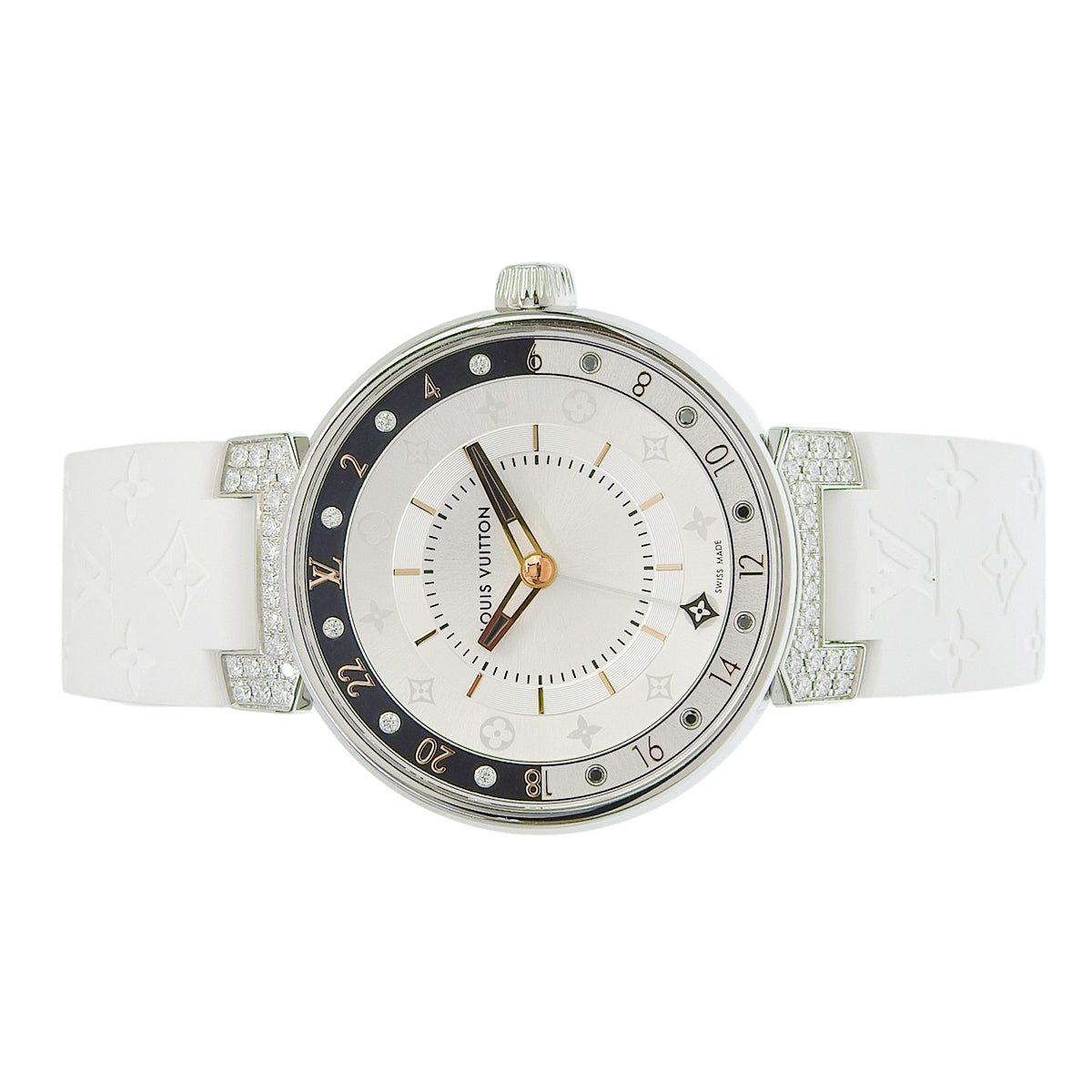 Tambour Moon Dual Time MM 12PD QA108 精钢/橡胶 钻石时标 石英 女款