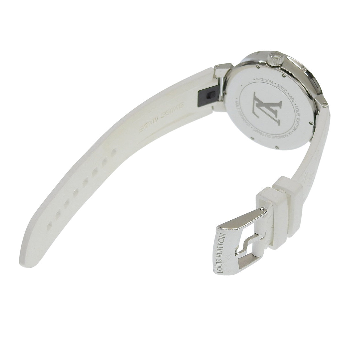 Tambour Moon Dual Time MM 12PD QA108 SS/Rubber Diamond Indexes Quartz Ladies