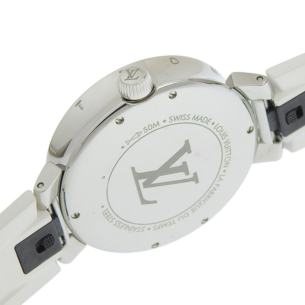 Tambour Moon Dual Time MM 12PD QA108 SS/Rubber Diamond Indexes Quartz Ladies