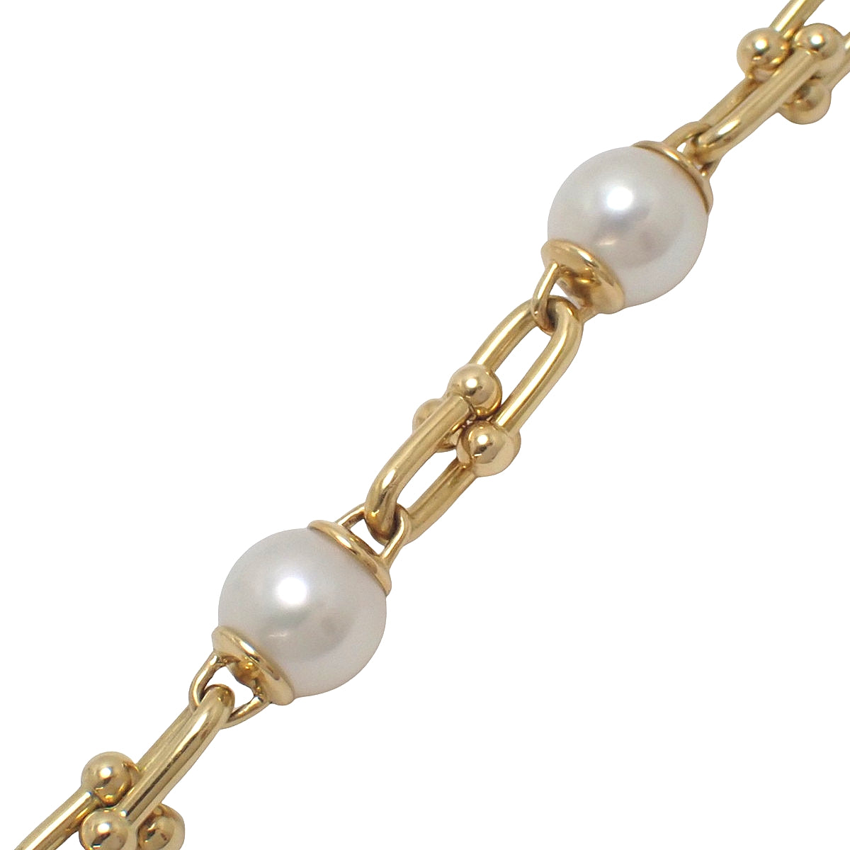 Link Bracelet, Pearl, Yellow Gold, K18YG, 18.8g