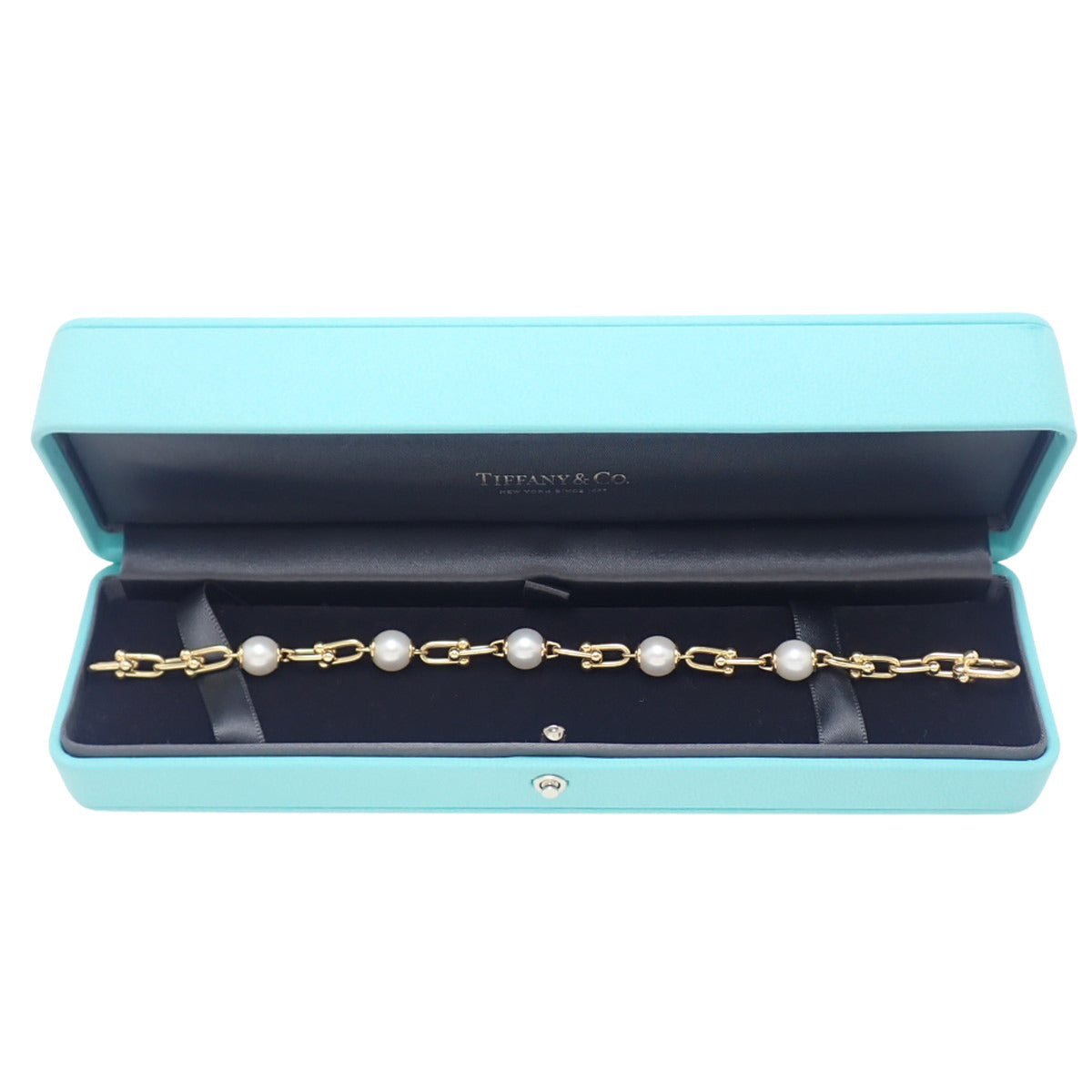 Link Bracelet, Pearl, Yellow Gold, K18YG, 18.8g