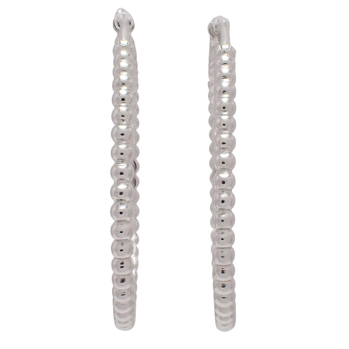 Perlée Gold Pearl Hoop Earrings, Small Model, White Gold, K18WG, 9.1g