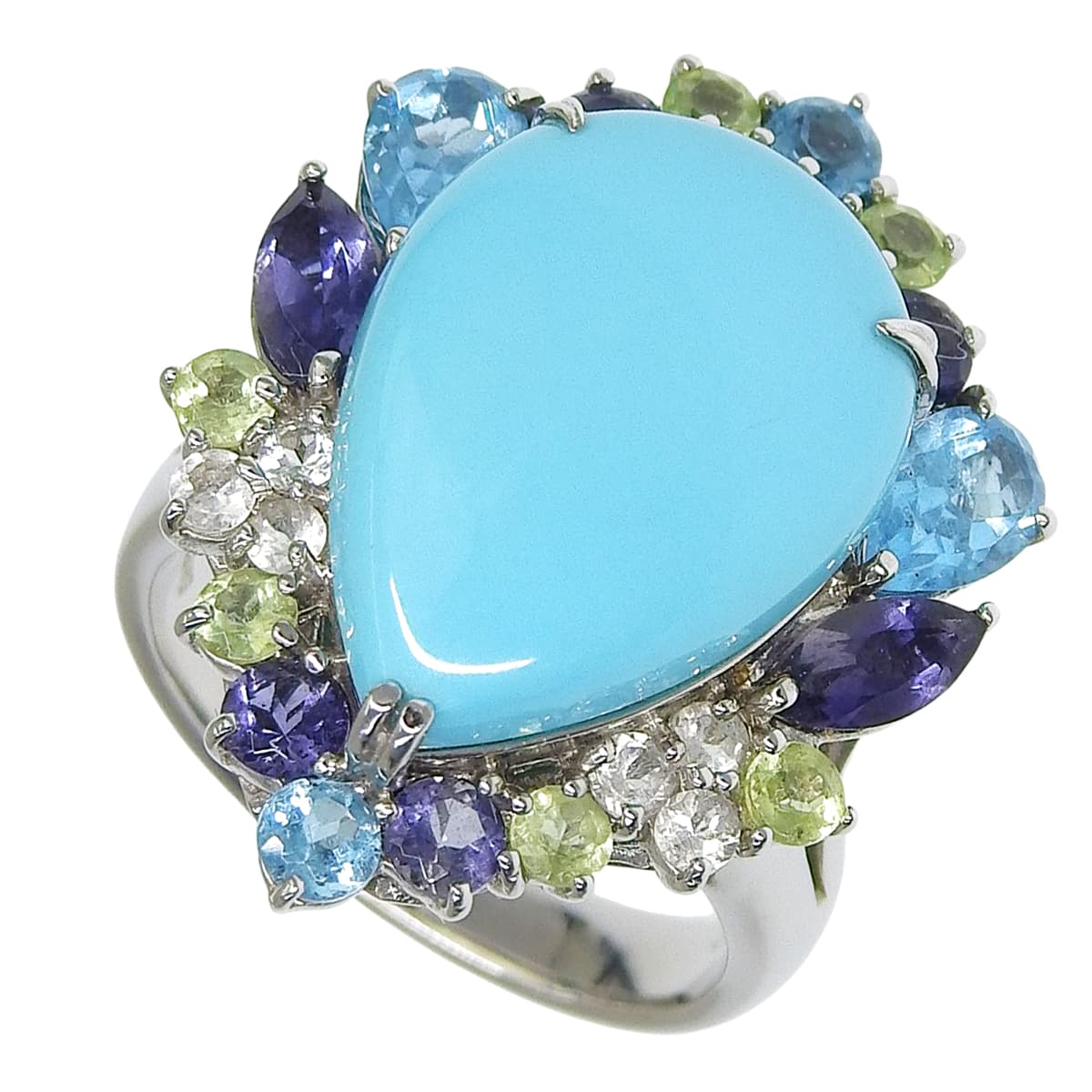 Turquoise Ring TQ8.62 White Gold K18WG 11.0g