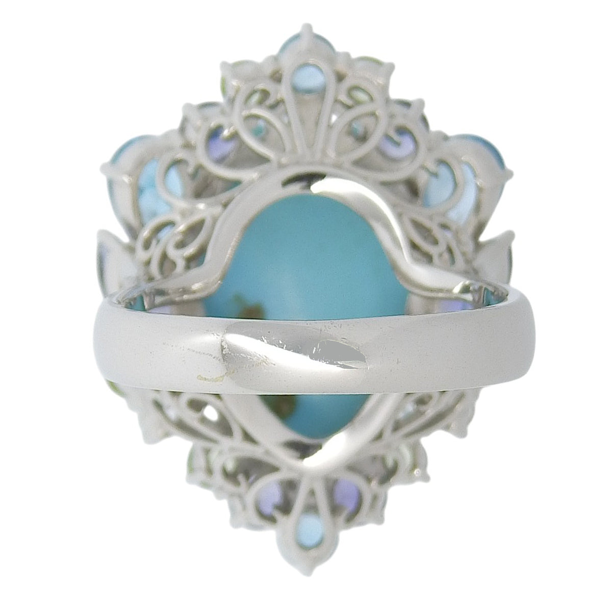 Turquoise Ring TQ8.62 White Gold K18WG 11.0g