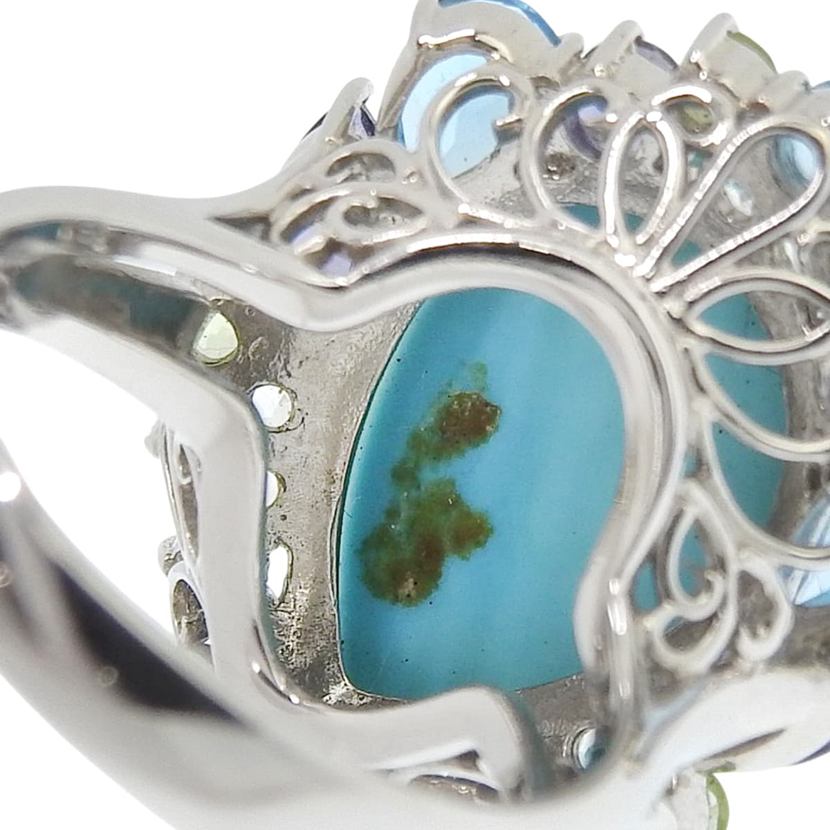 Turquoise Ring TQ8.62 White Gold K18WG 11.0g