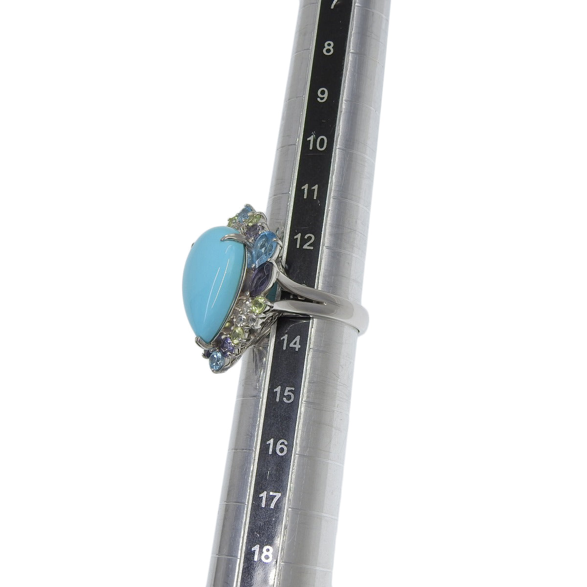 ターコイズ リング TQ8.62 ホワイトゴールド K18WG 11.0g