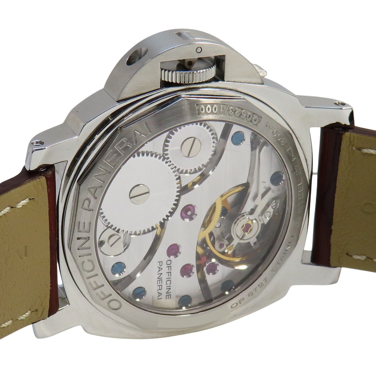 ルミノール ベース PAM00112 SS/革 ブラック 手巻き メンズ