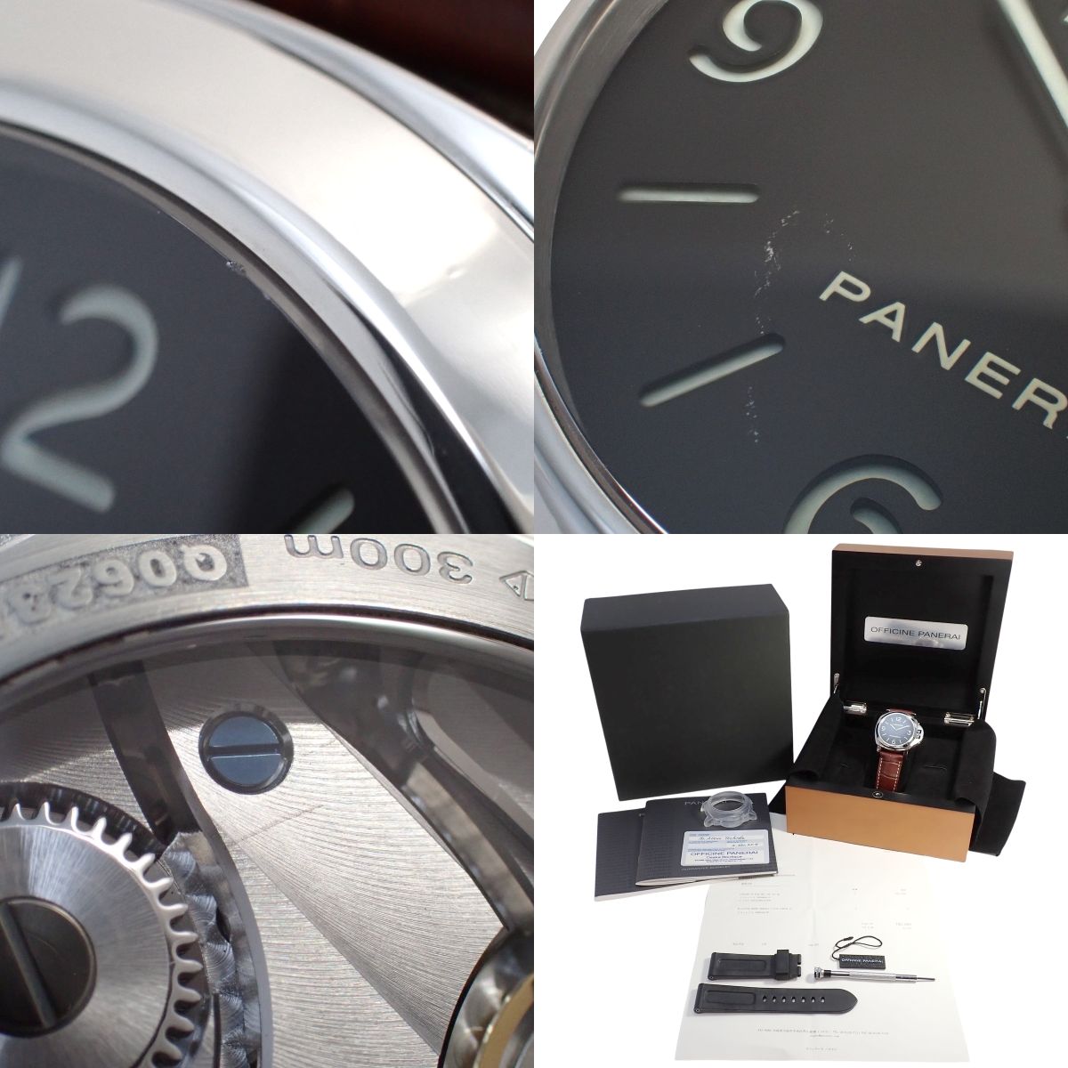 ルミノール ベース PAM00112 SS/革 ブラック 手巻き メンズ