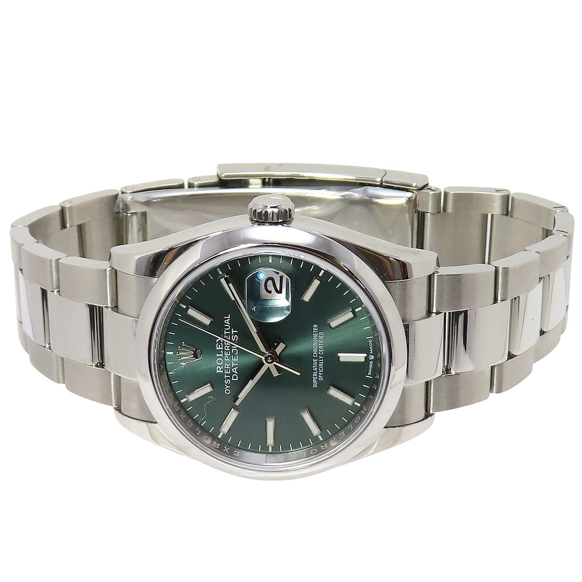 Datejust 36 126200 不锈钢随机编号薄荷绿自动机械男士腕表