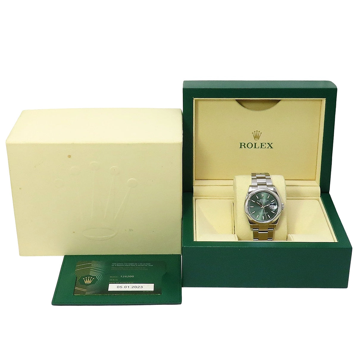 Datejust 36 126200 不锈钢随机编号薄荷绿自动机械男士腕表