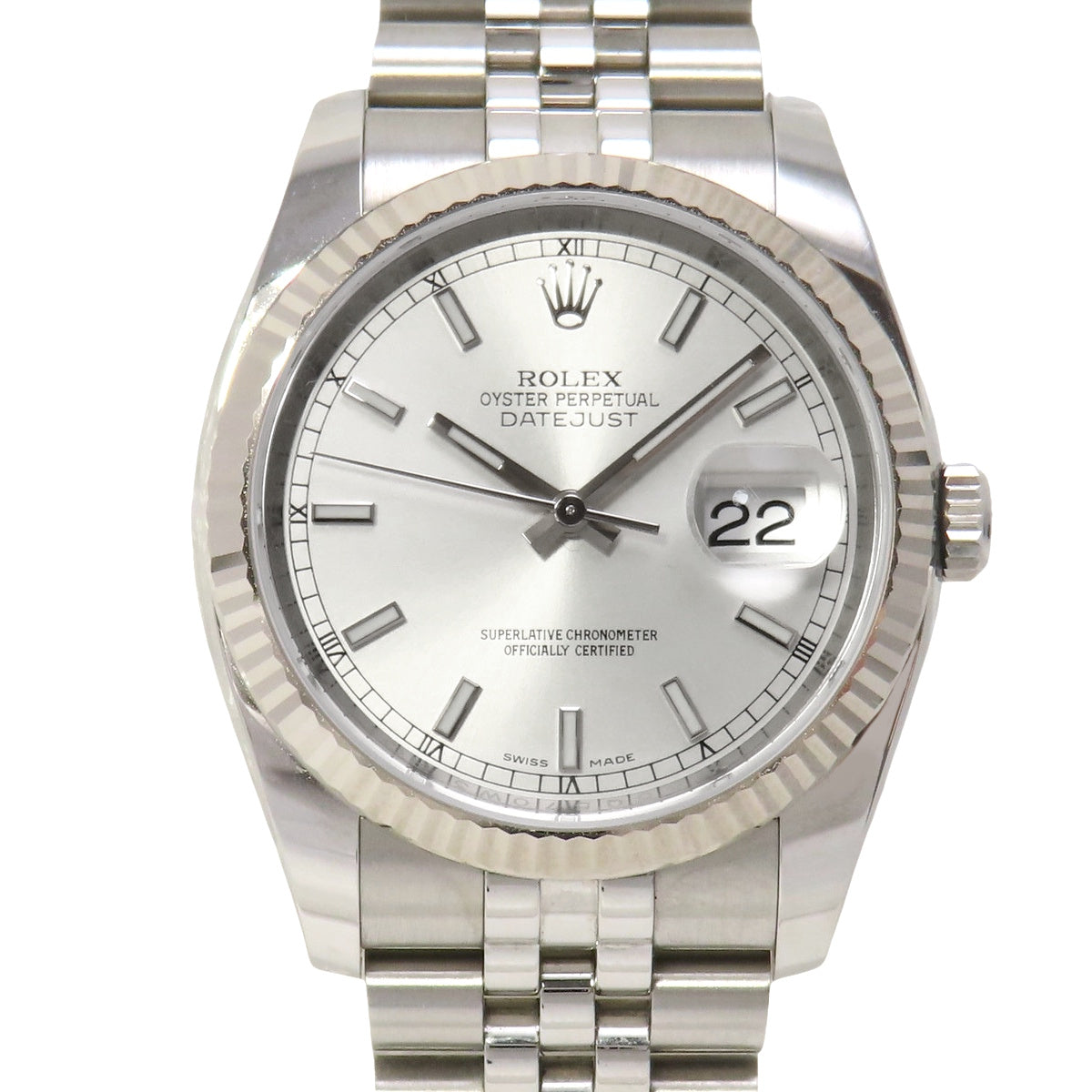 デイトジャスト 116234 WG/SS ランダム番 シルバー 自動巻き メンズ