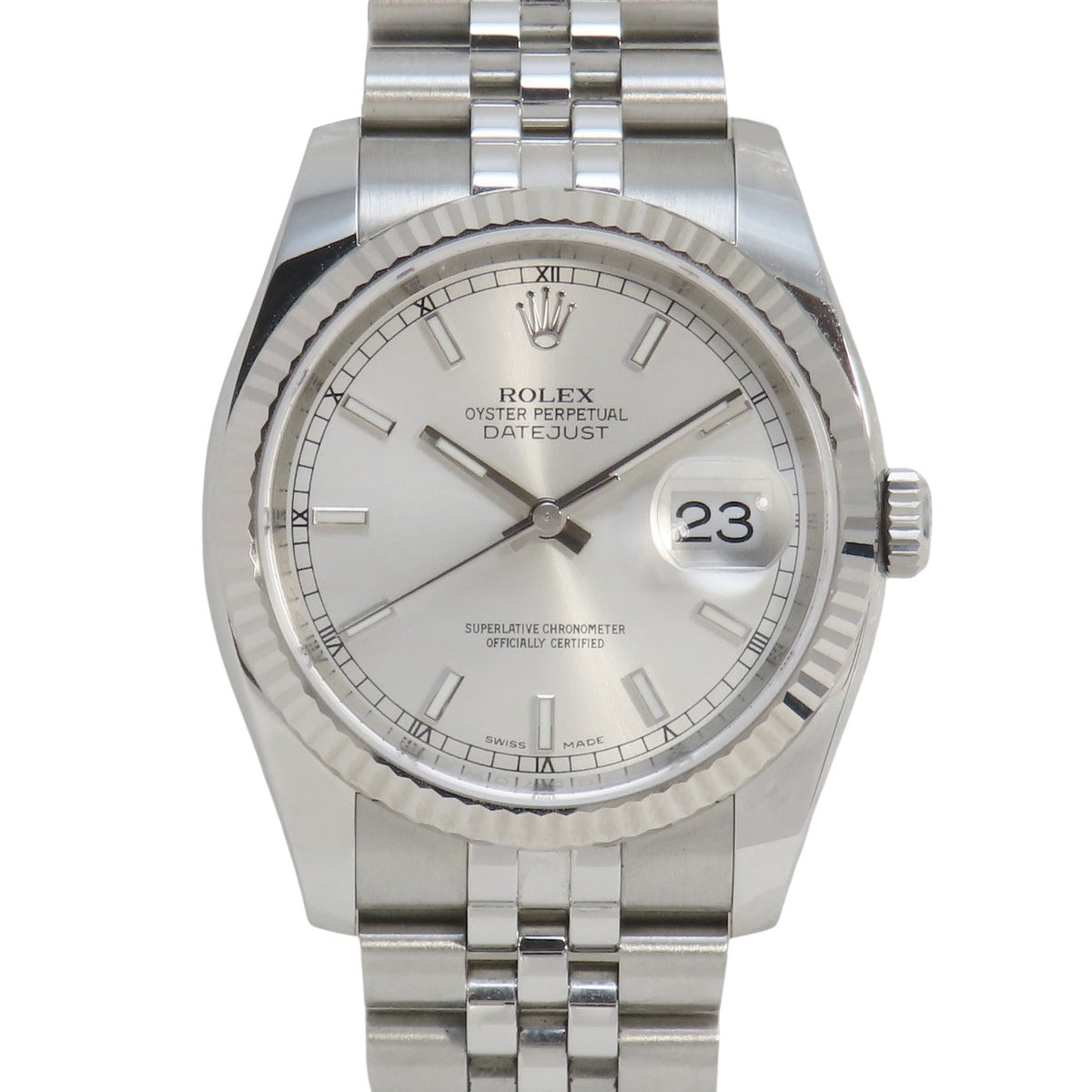 劳力士日志型 116234 白金/精钢表壳,随机编号,银色,自动机械,男士腕表